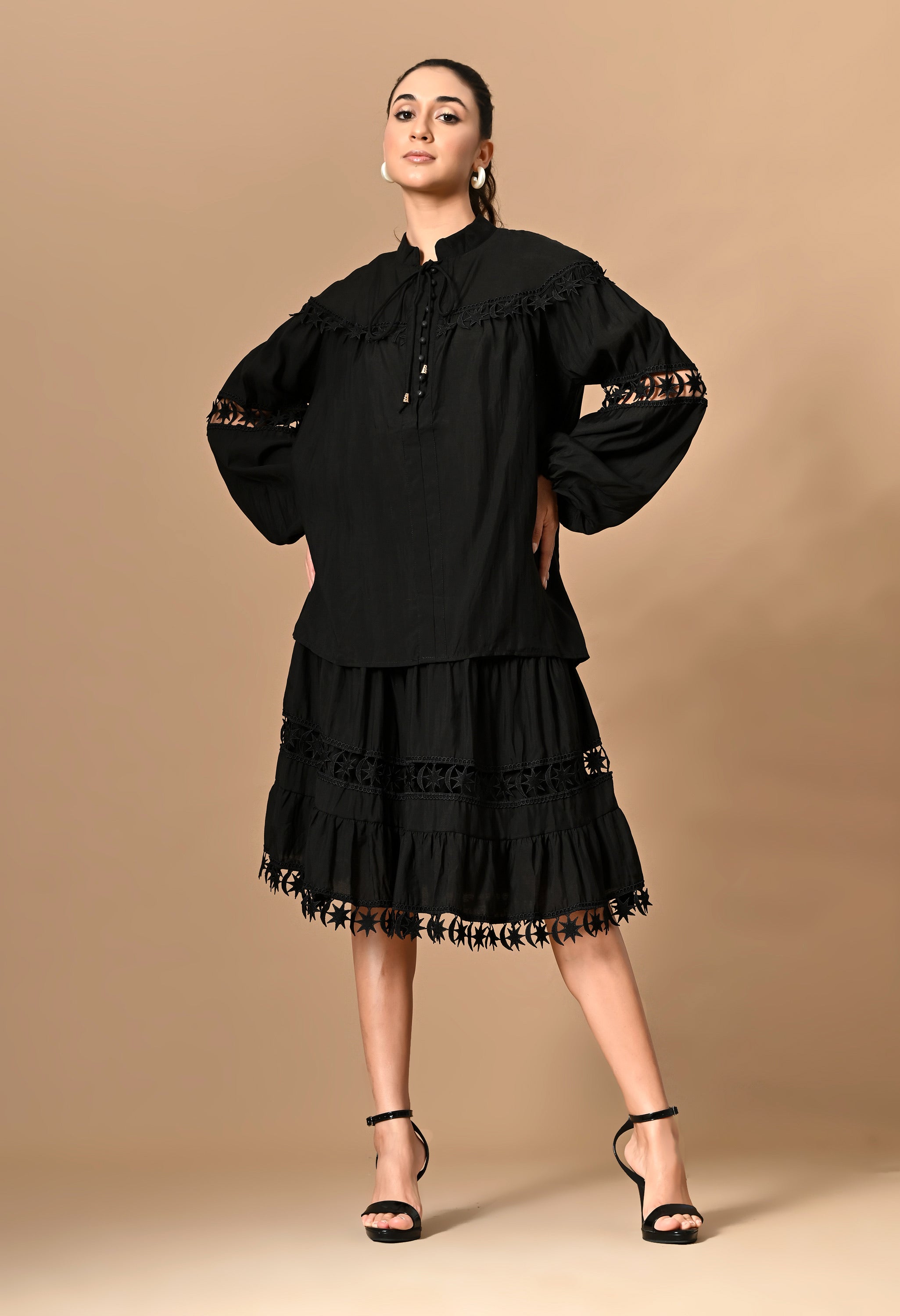 Pankh Stark Oversized Designer Blouse And Skirt Set