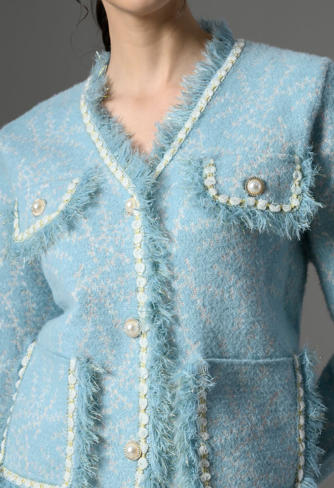 Pankh Azure Soft Wool Blazer & Shorts Winter Coord Set