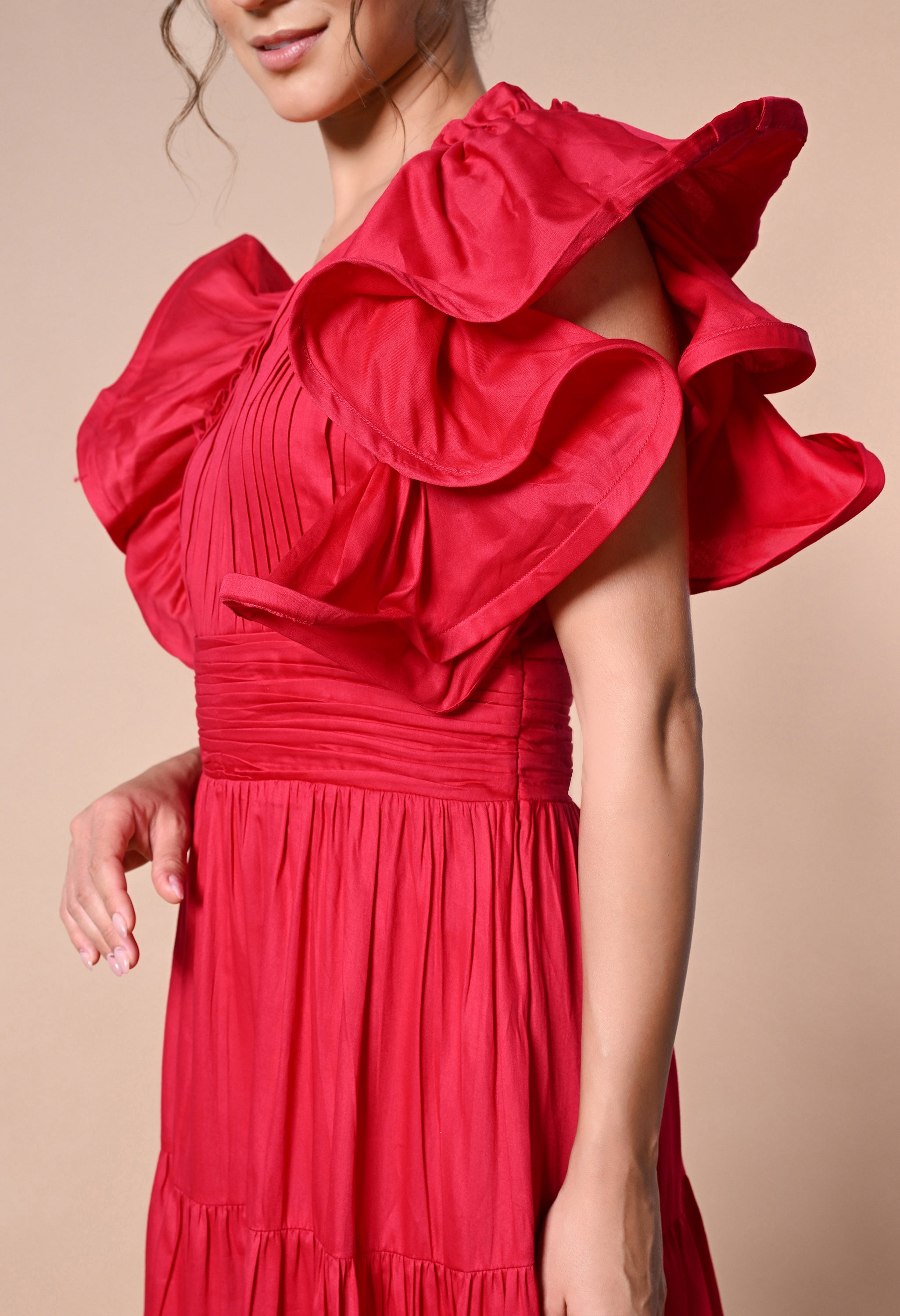 Pankh Suzan Ruffle Sleeve Maxi Dress