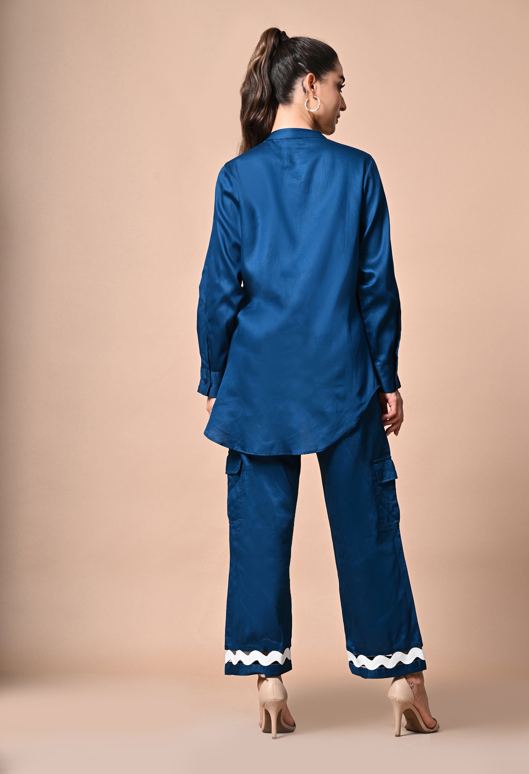 Pankh Nevio Pure Cotton Long Shirt & Pant Coord Set