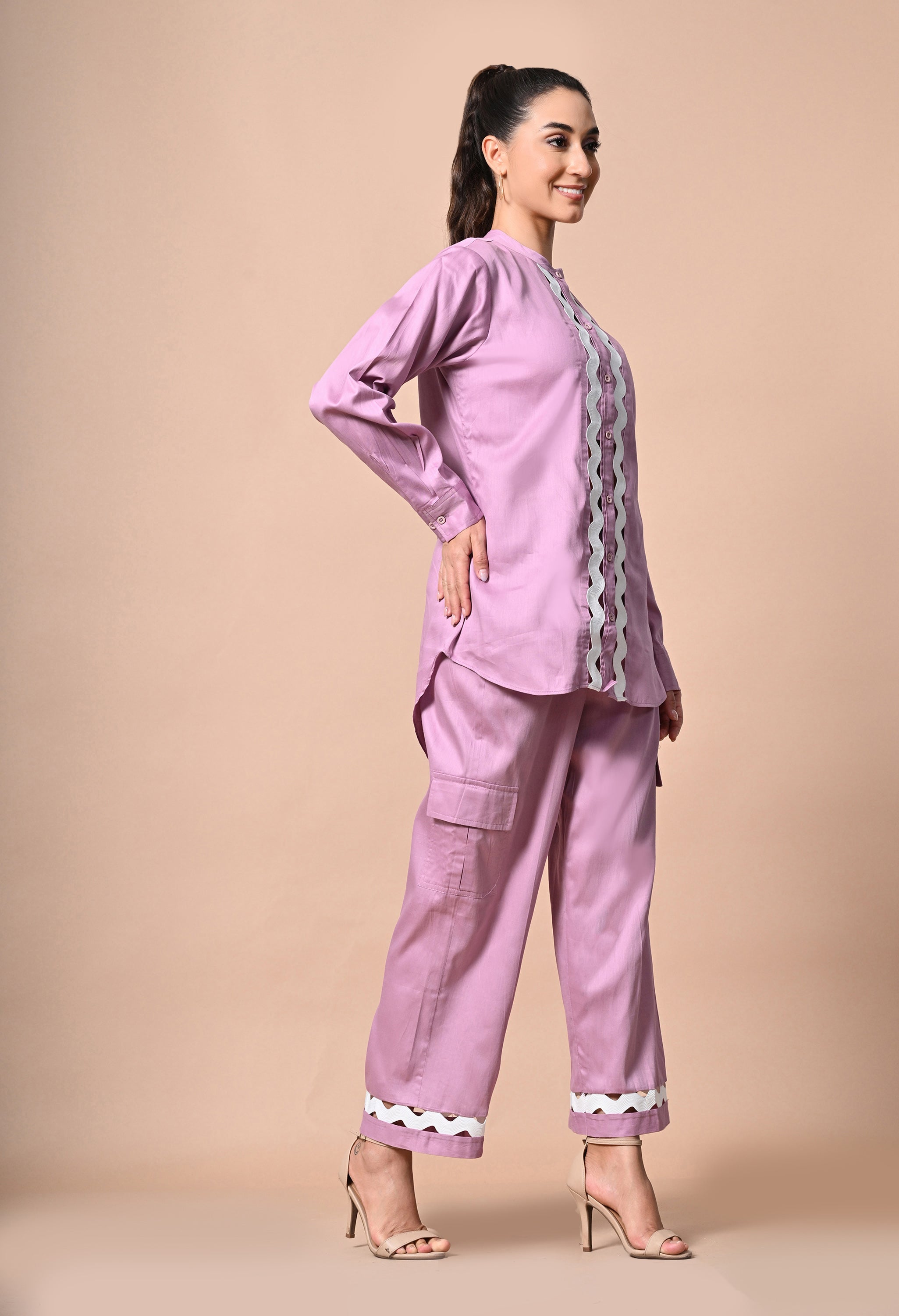 Pankh Nevio Pure Cotton Long Shirt & Pant Coord Set