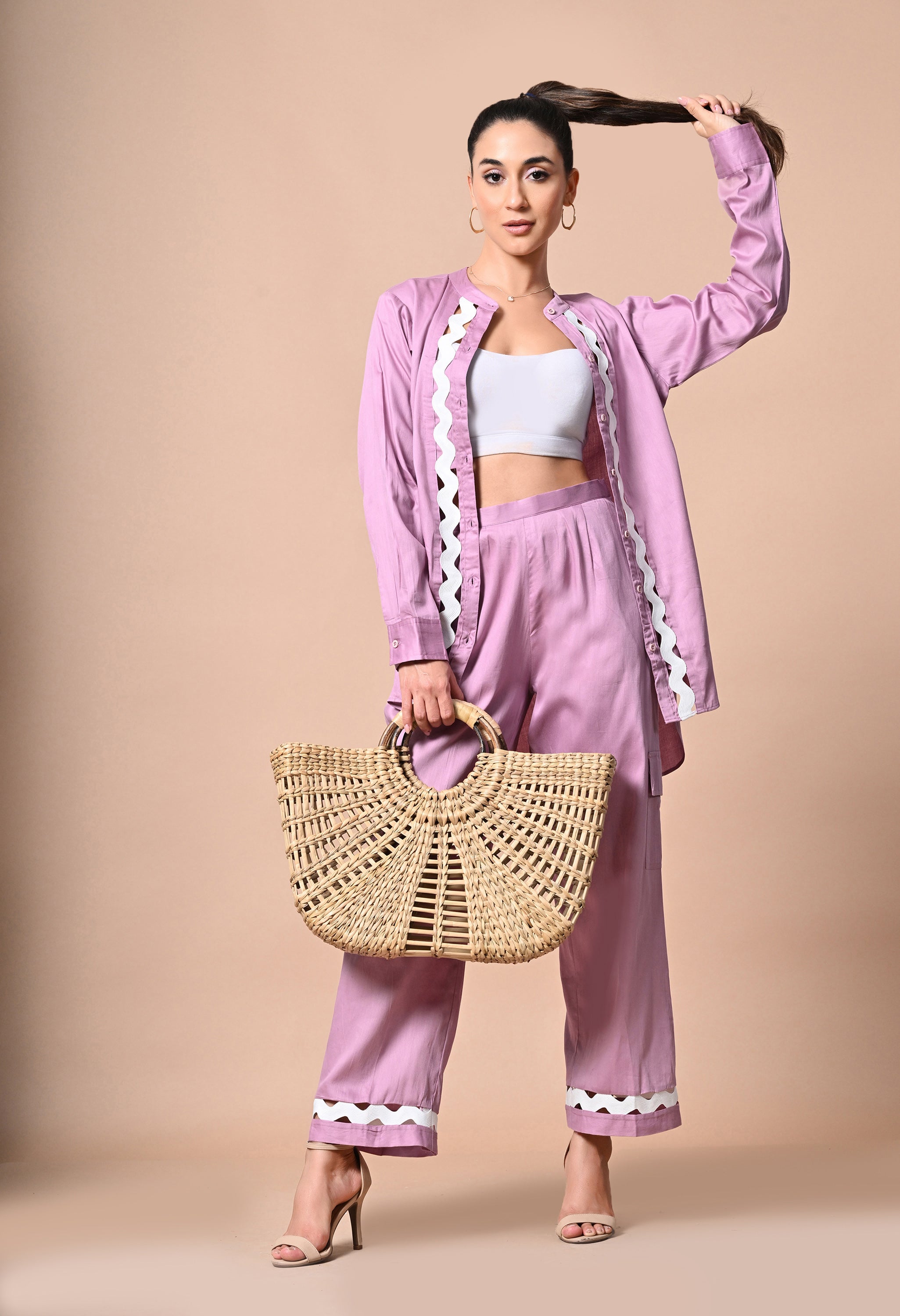 Pankh Nevio Pure Cotton Long Shirt & Pant Coord Set