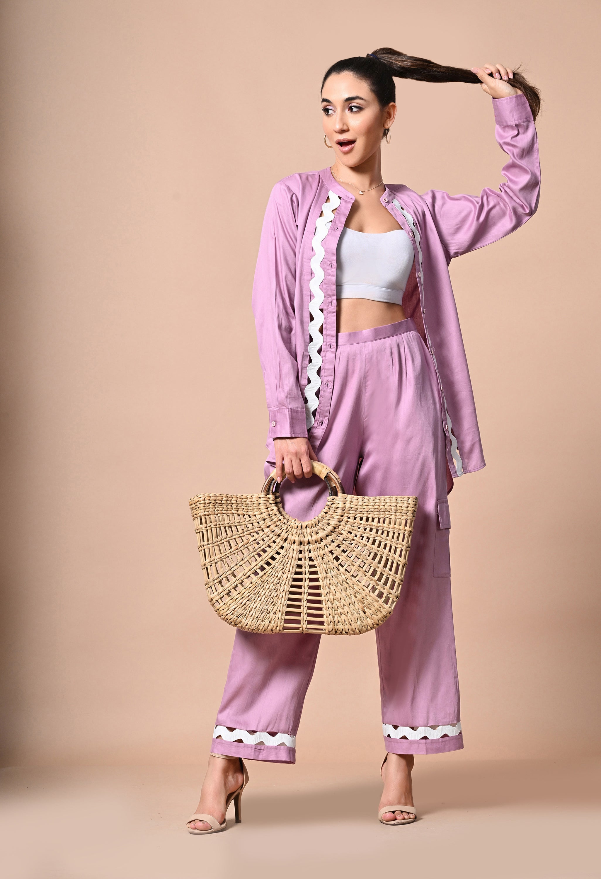 Pankh Nevio Pure Cotton Long Shirt & Pant Coord Set