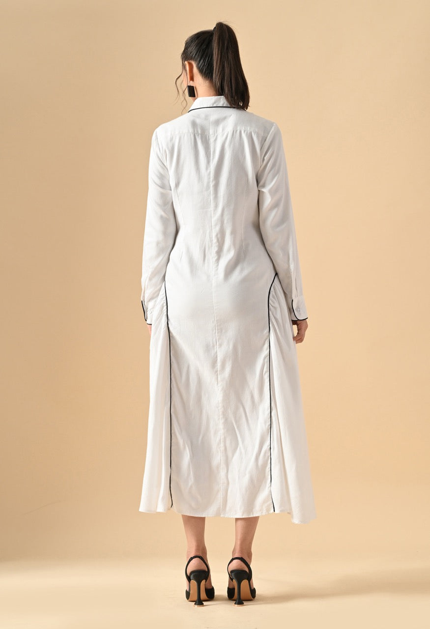 Pankh Siara Cotton Collared Front Opened Shirt Dress