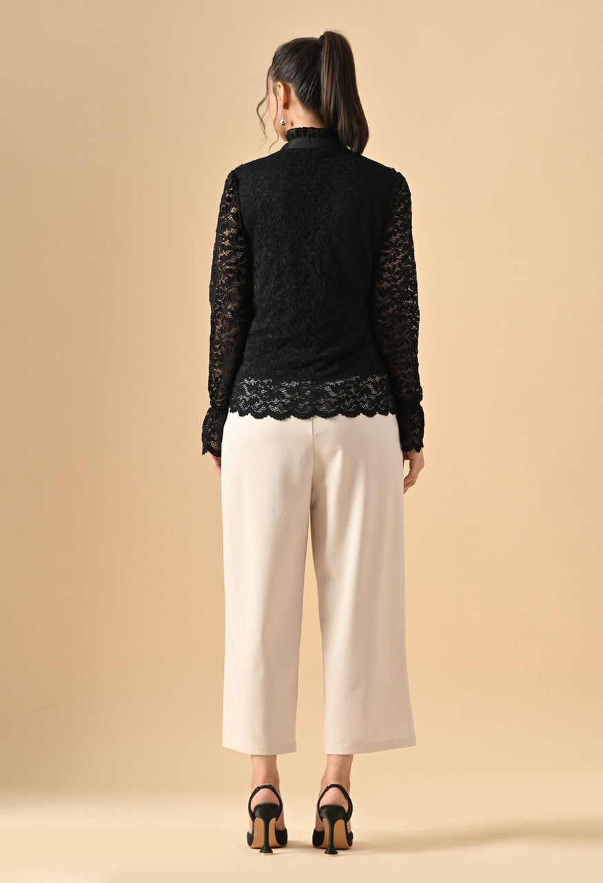 Pankh Gloria Lace Ruffle Stylish Shirt