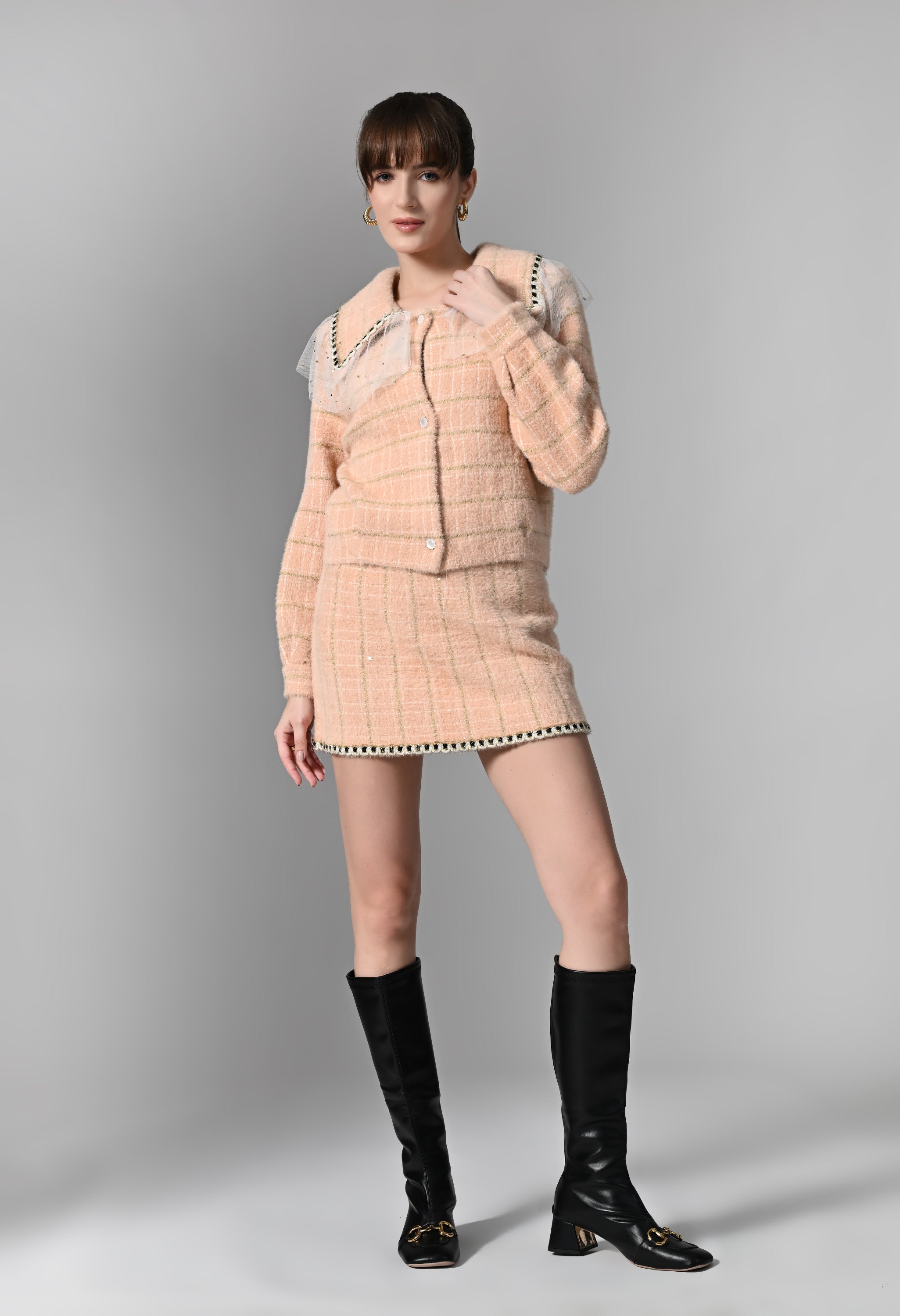Pankh Leif Soft Wool Blazer and Skirt Coord Set