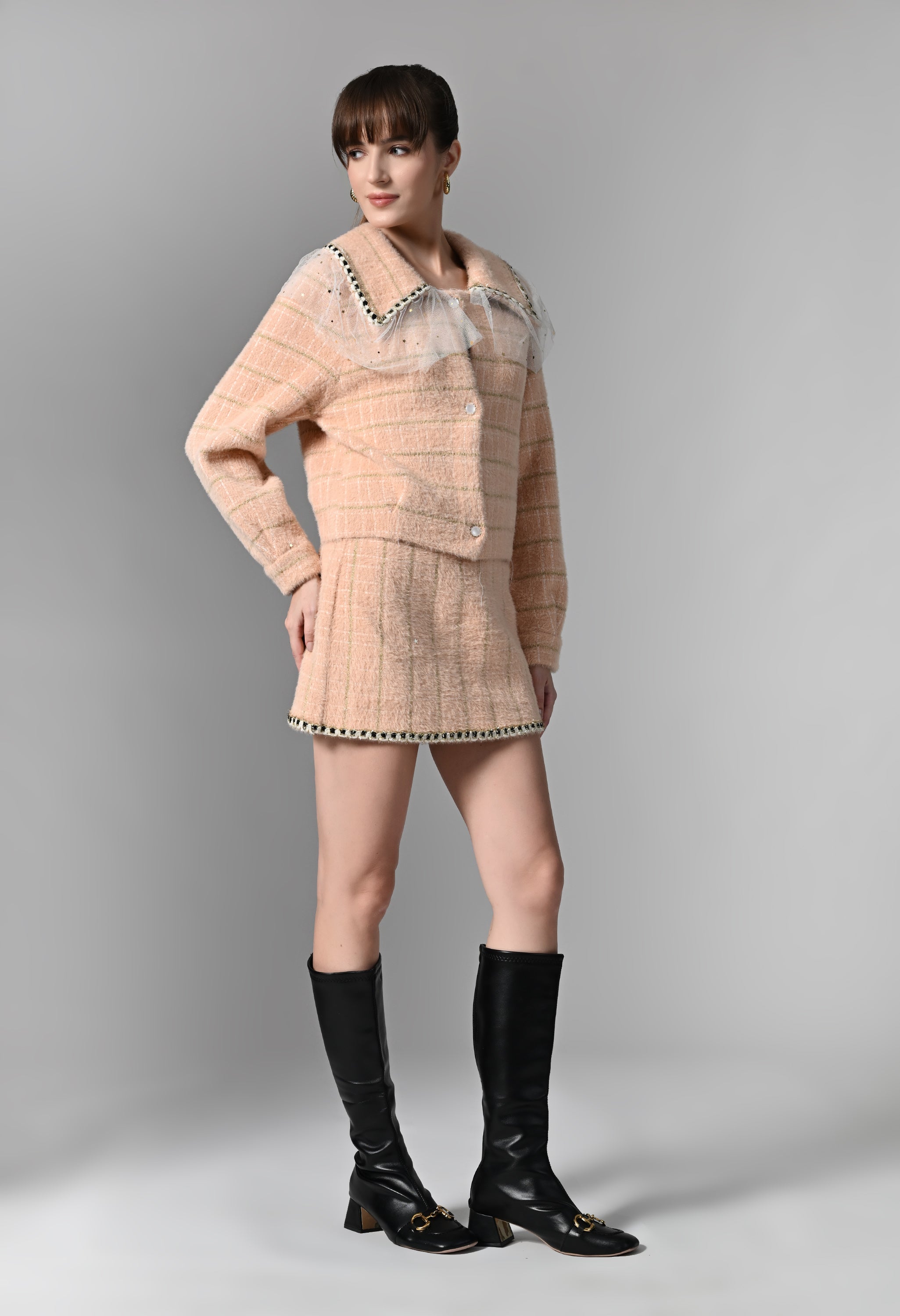 Pankh Leif Soft Wool Blazer and Skirt Coord Set