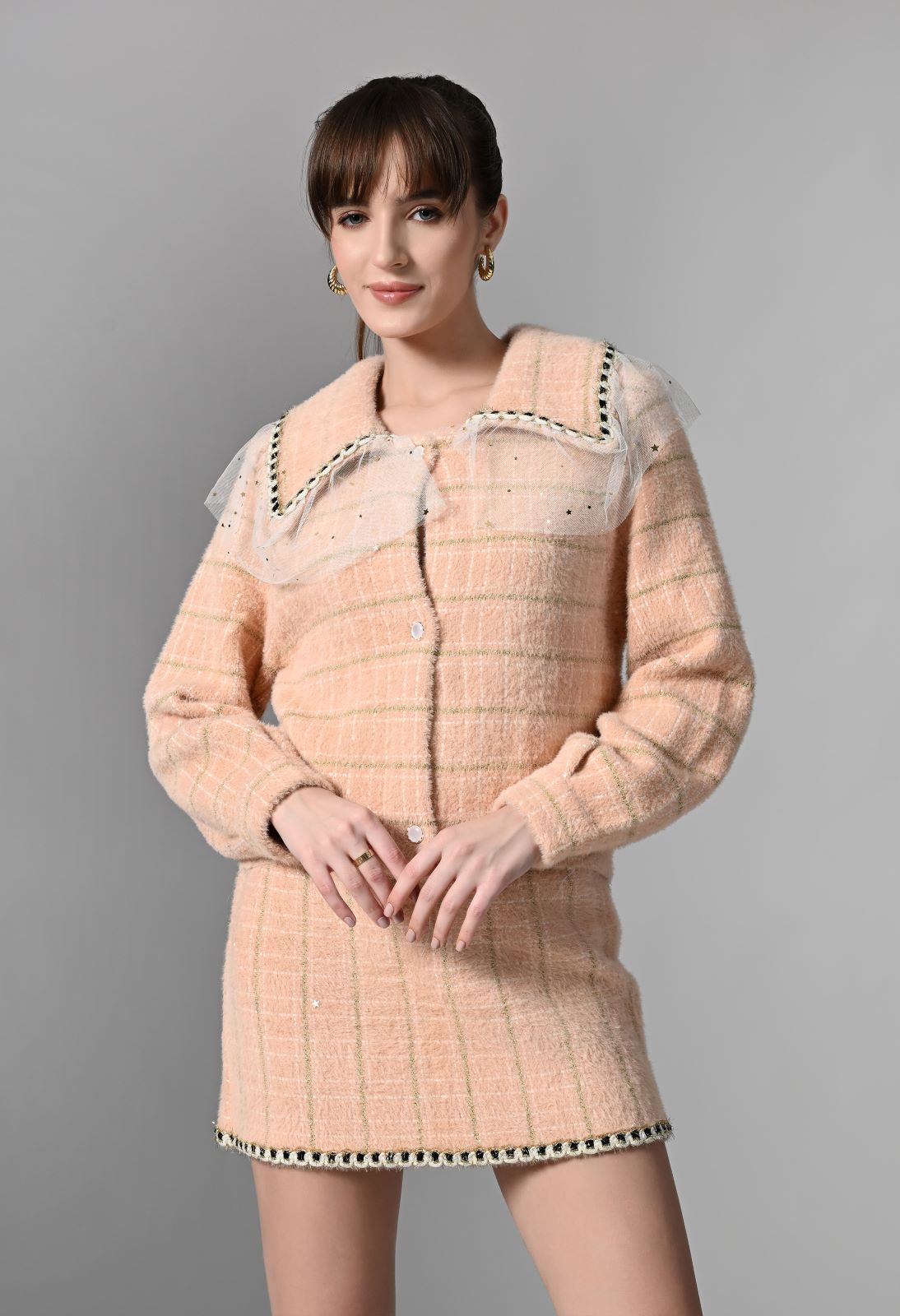 Pankh Leif Soft Wool Blazer and Skirt Coord Set