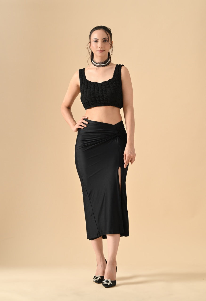 Pankh Alex Bubble Crop Bustier Top And Skirt Coord Set