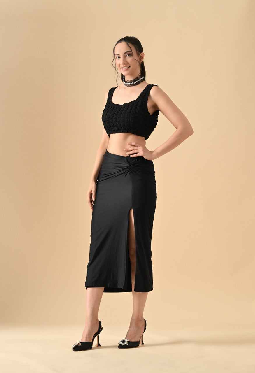 Pankh Alex Bubble Crop Bustier Top And Skirt Coord Set