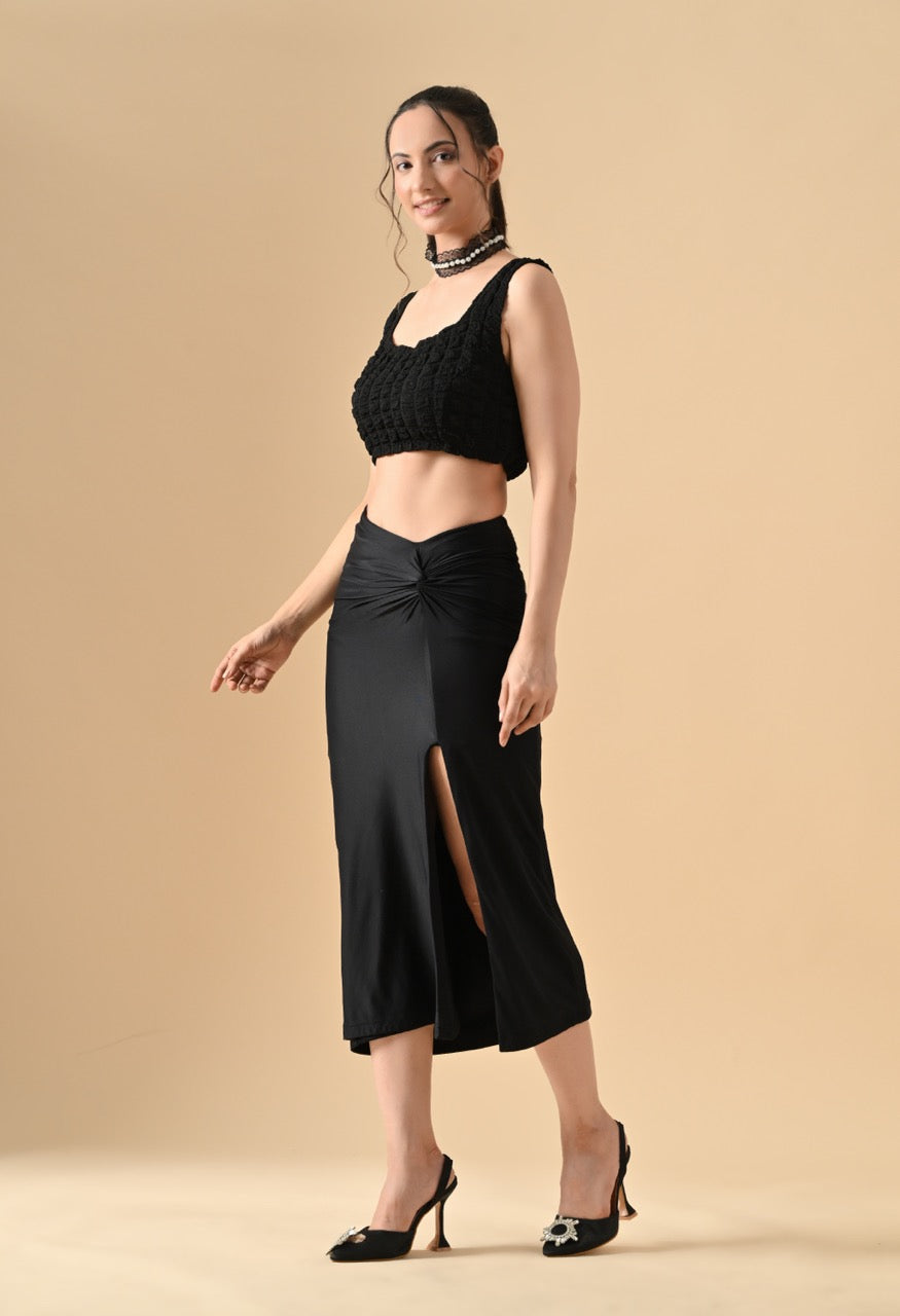Pankh Alex Bubble Crop Bustier Top And Skirt Coord Set