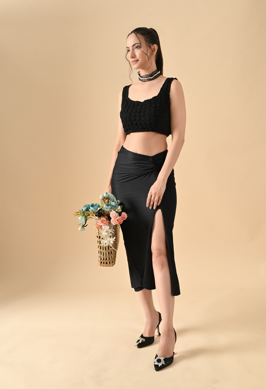 Pankh Alex Bubble Crop Bustier Top And Skirt Coord Set
