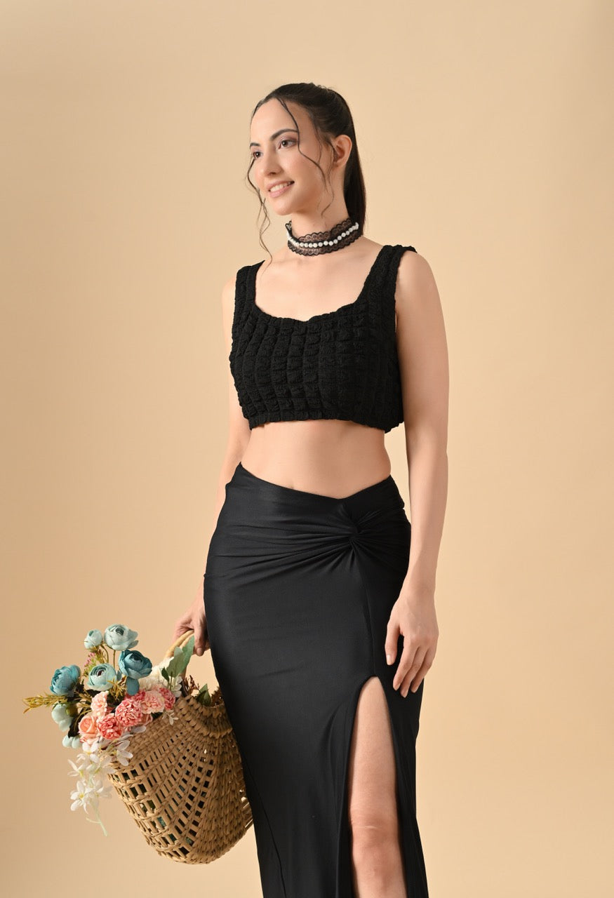 Pankh Alex Bubble Crop Bustier Top And Skirt Coord Set