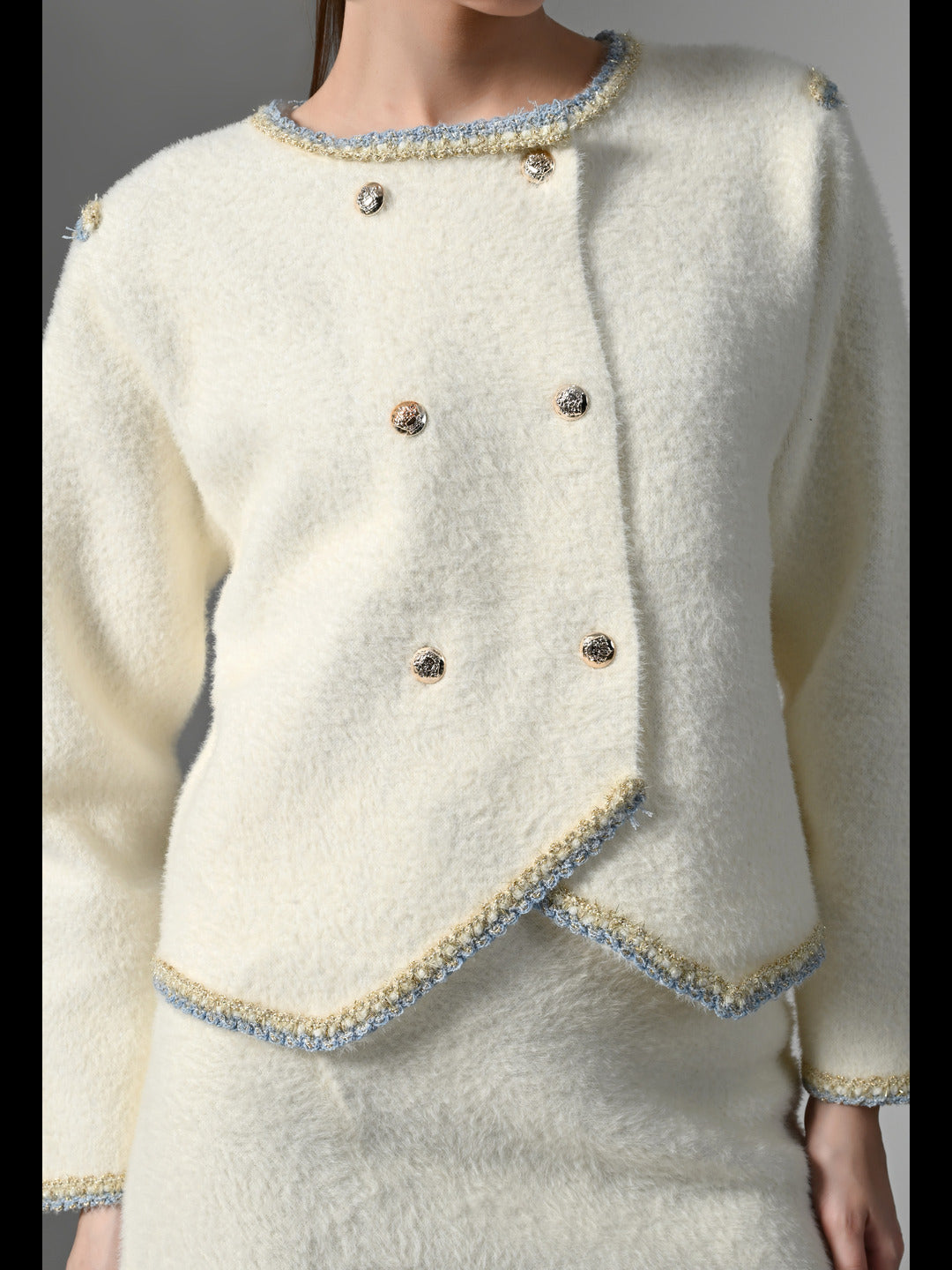 Pankh Molly Ivory Textured Knit Co-ord Set
