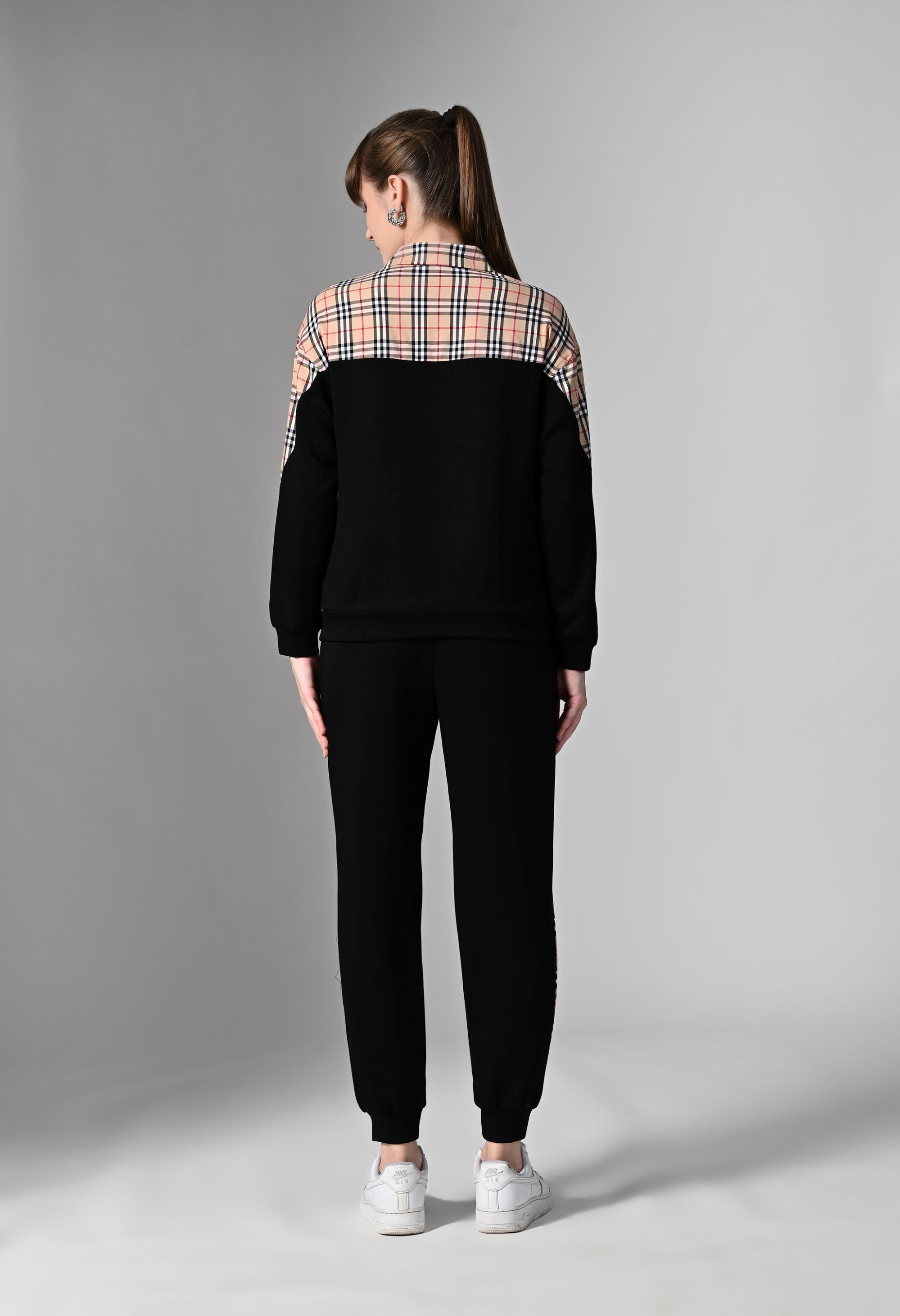 Pankh Norway Luxe High Quality Plaid Tracksuit Travel Coord Set