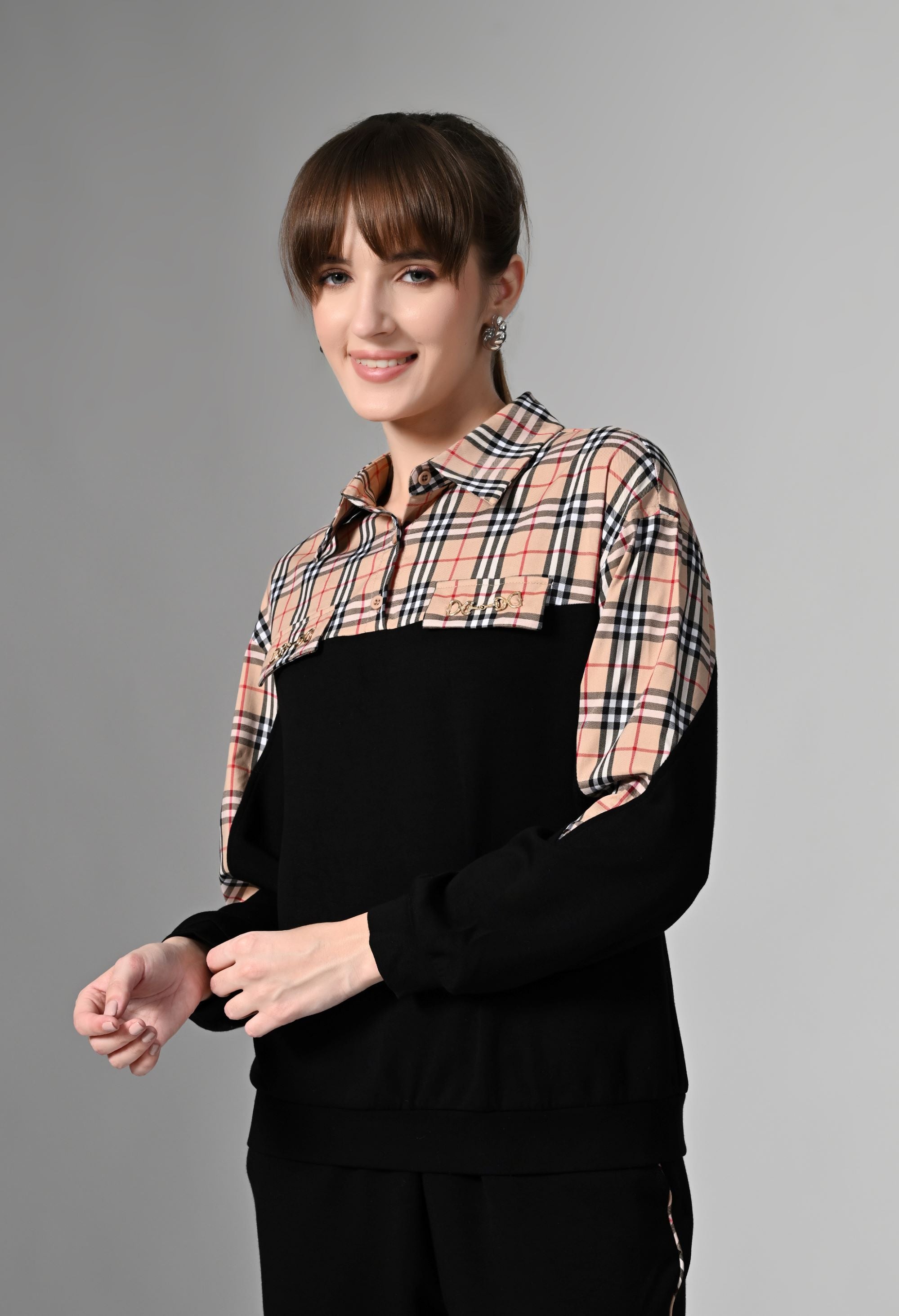 Pankh Norway Luxe High Quality Plaid Tracksuit Travel Coord Set