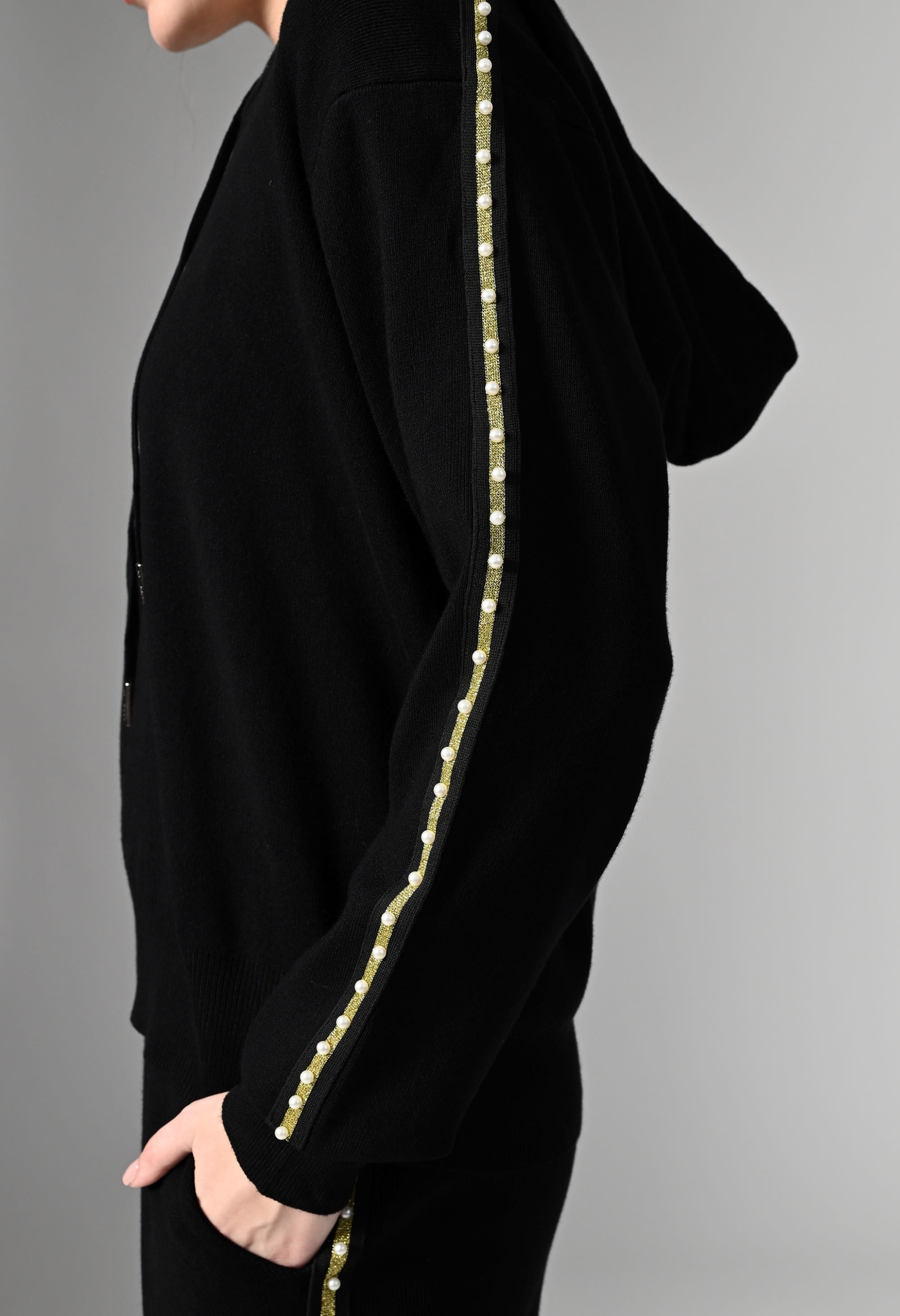 Pankh Glee Pearl Embelished Hoodie & Jogger Coord Set