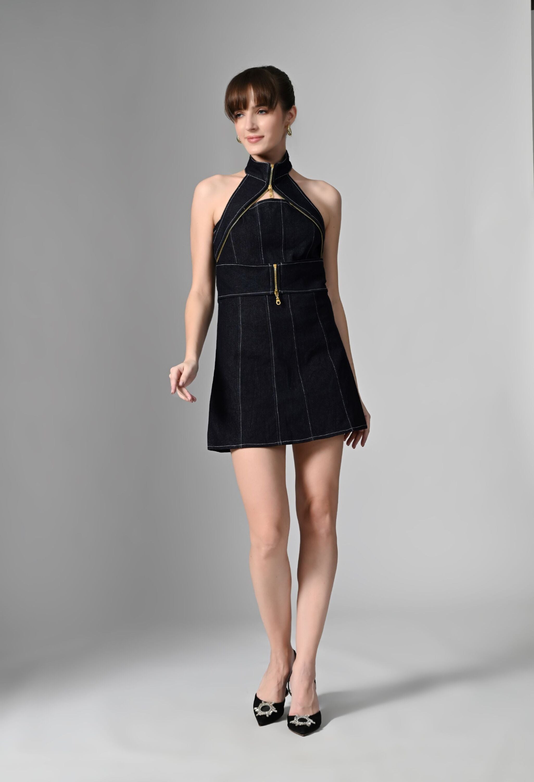 Pankh Skeet Bodycon Mini Denim Dress