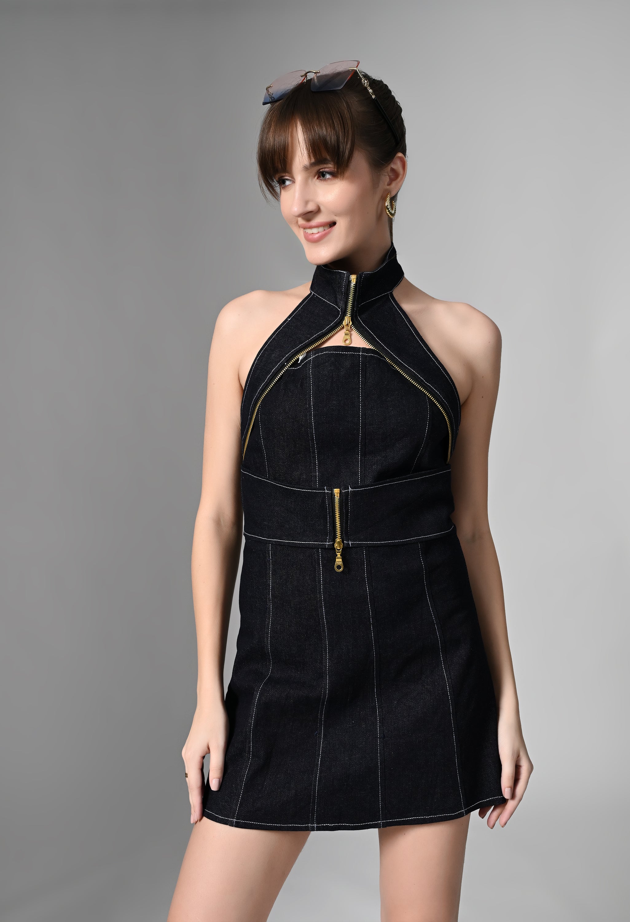 Pankh Skeet Bodycon Mini Denim Dress