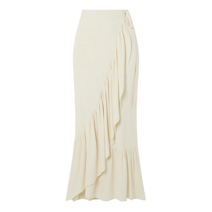Pankh Afaya Ruffle Bikini and Tie Up Skirt Cover Up Set