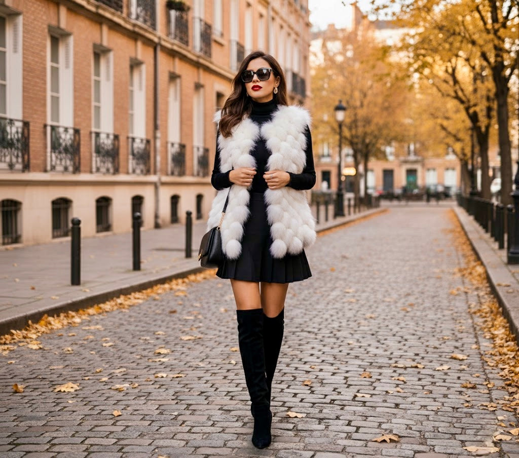 Pankh Allin Bubble Luxe Soft Fur Coat of