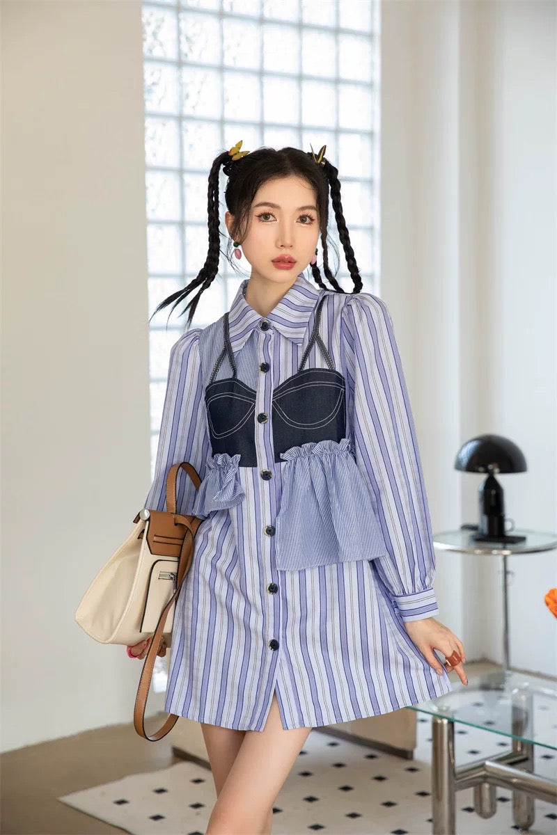 Pankh Annika Casual Stripe Shirt Dress