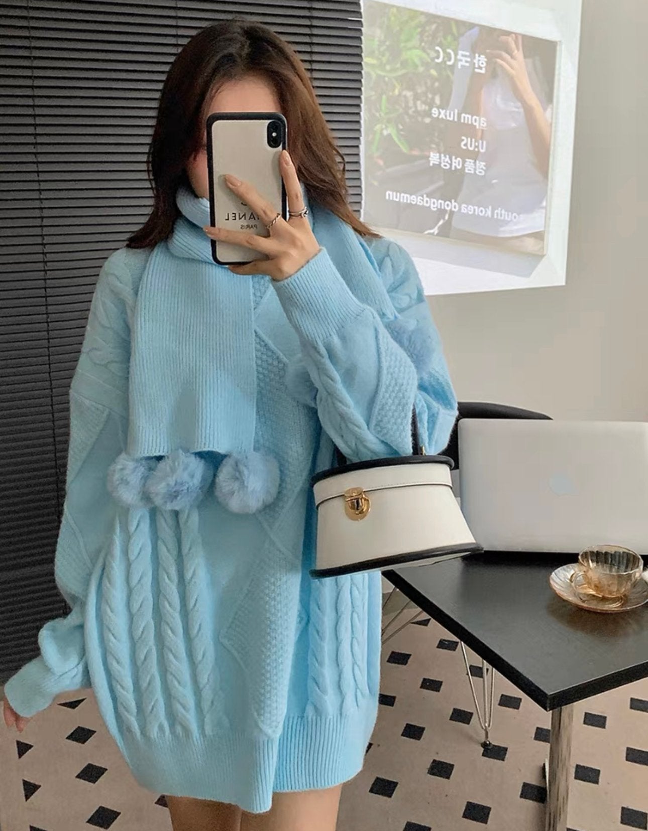 Rizvi Woolen Long Sweater With Muffler