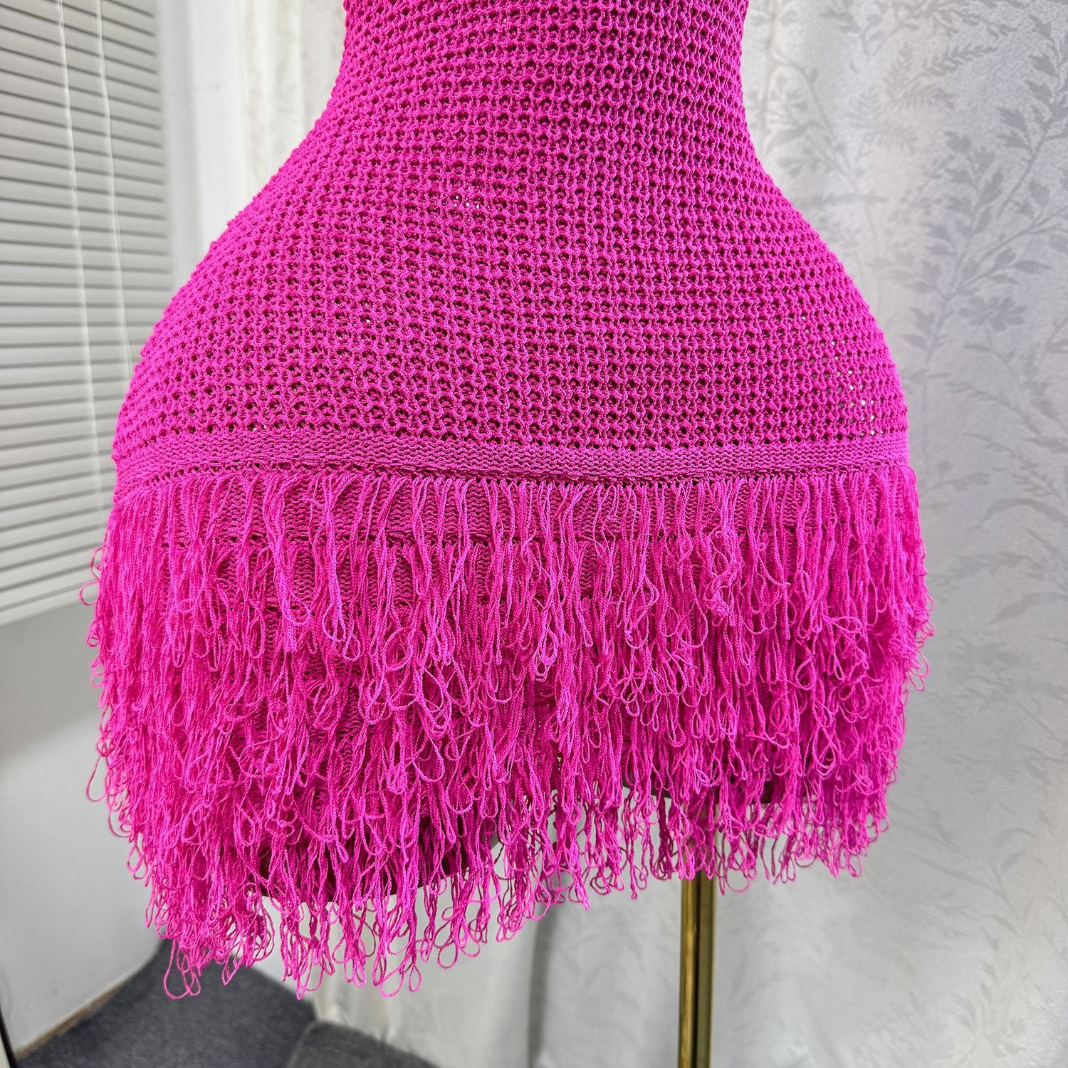 Pankh Seren Fringe Crochet Short Dress