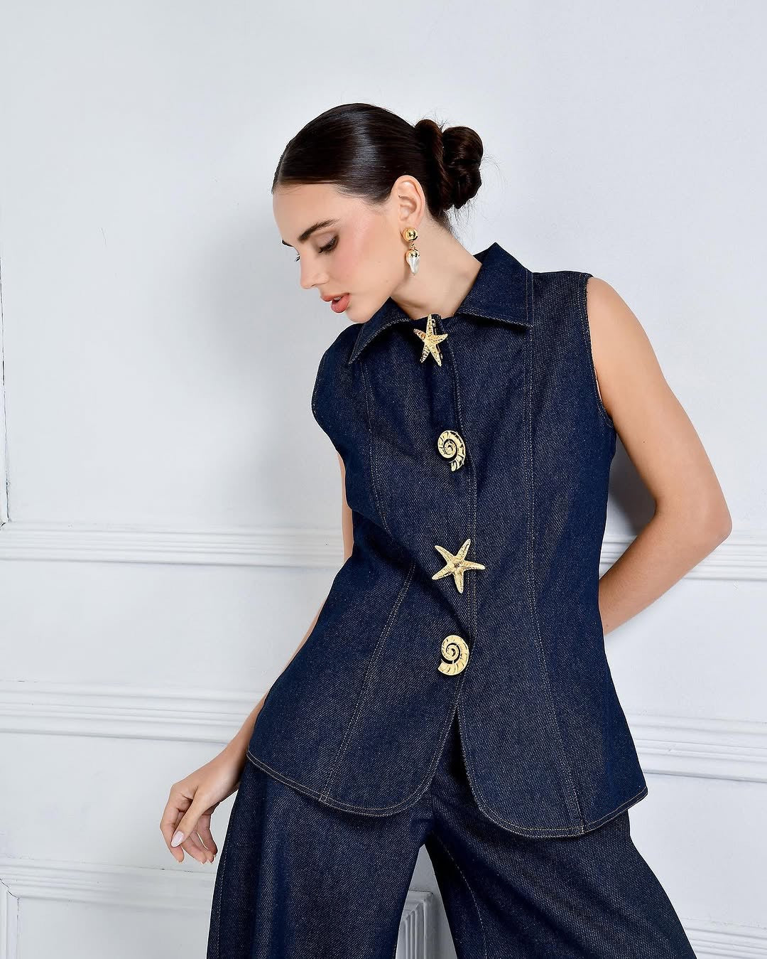 Pankh Sresh Designer Button Denim Coord