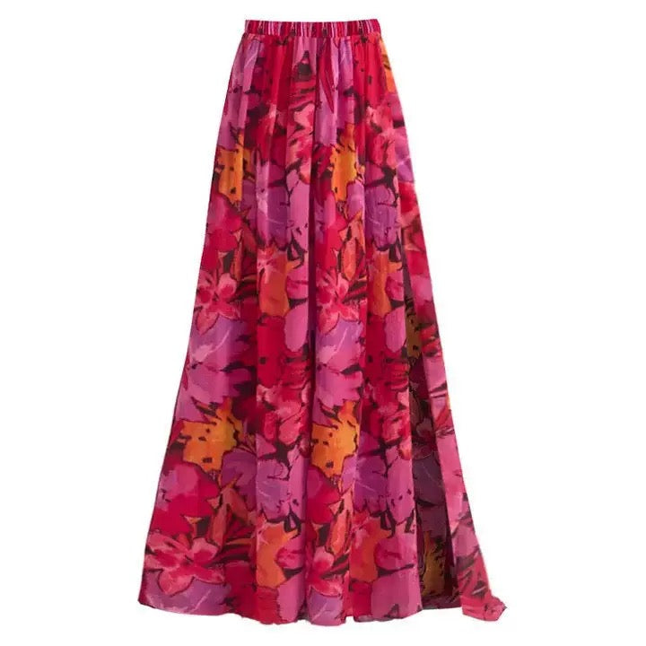 Pankh Cossie Floral Abstract Print Monokini With Skirt Set