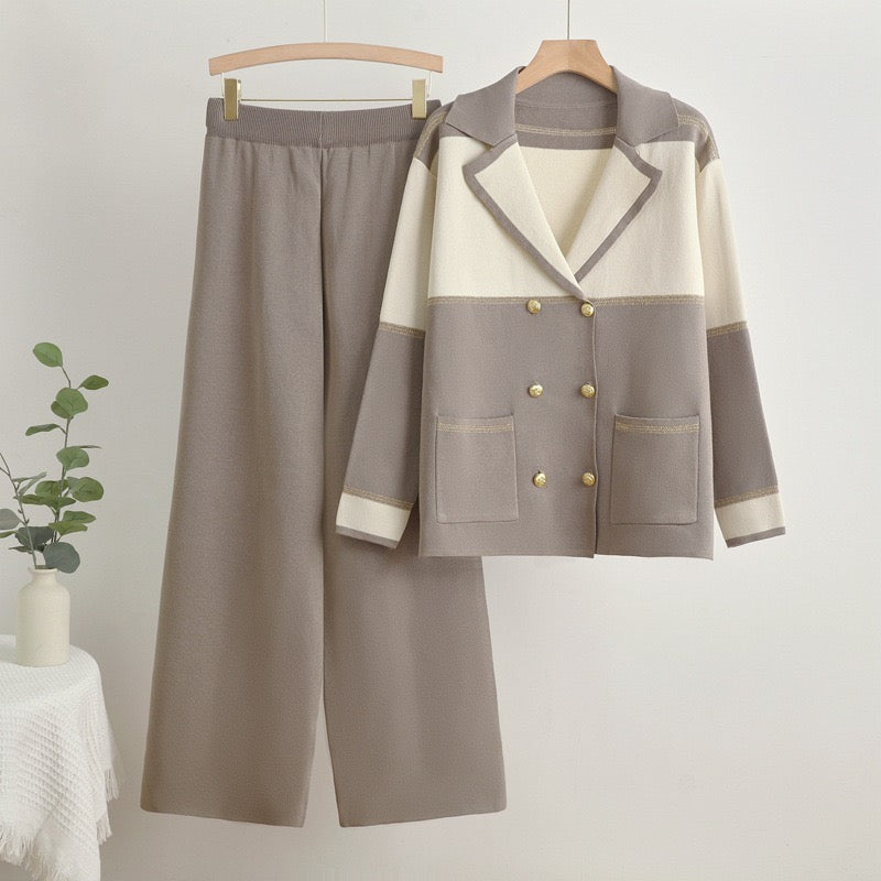 Pankh Omni Formal Style Knit Wool Blazer and Pant Coord Set