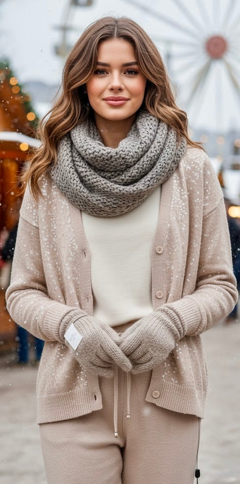 Pankh Peppy Donald Knit Wool Sequin Jacket and Pant coord set