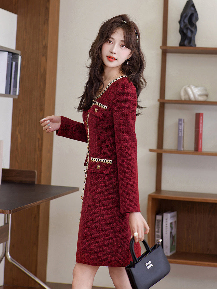 Pankh Bruce Tweed Short Party Formal Dress