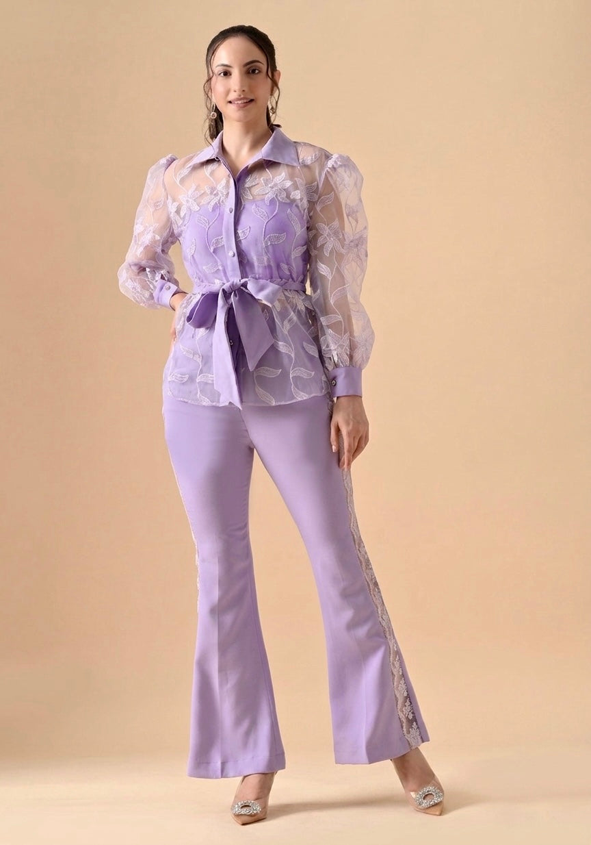 Pankh Lumia Embroidered Shirt And Pant Coord Set