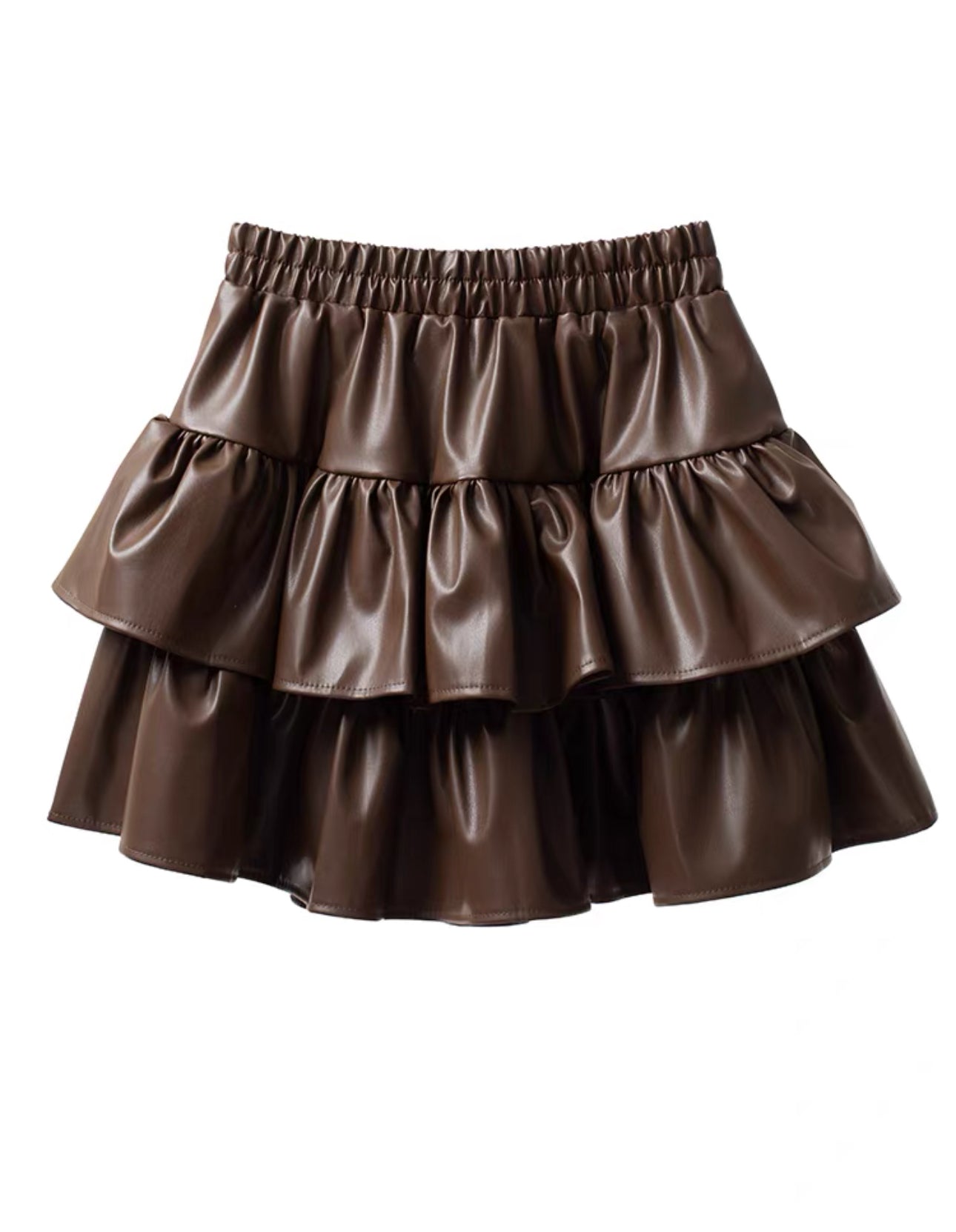 Pankh Regie Leather Mini Skort Skirt