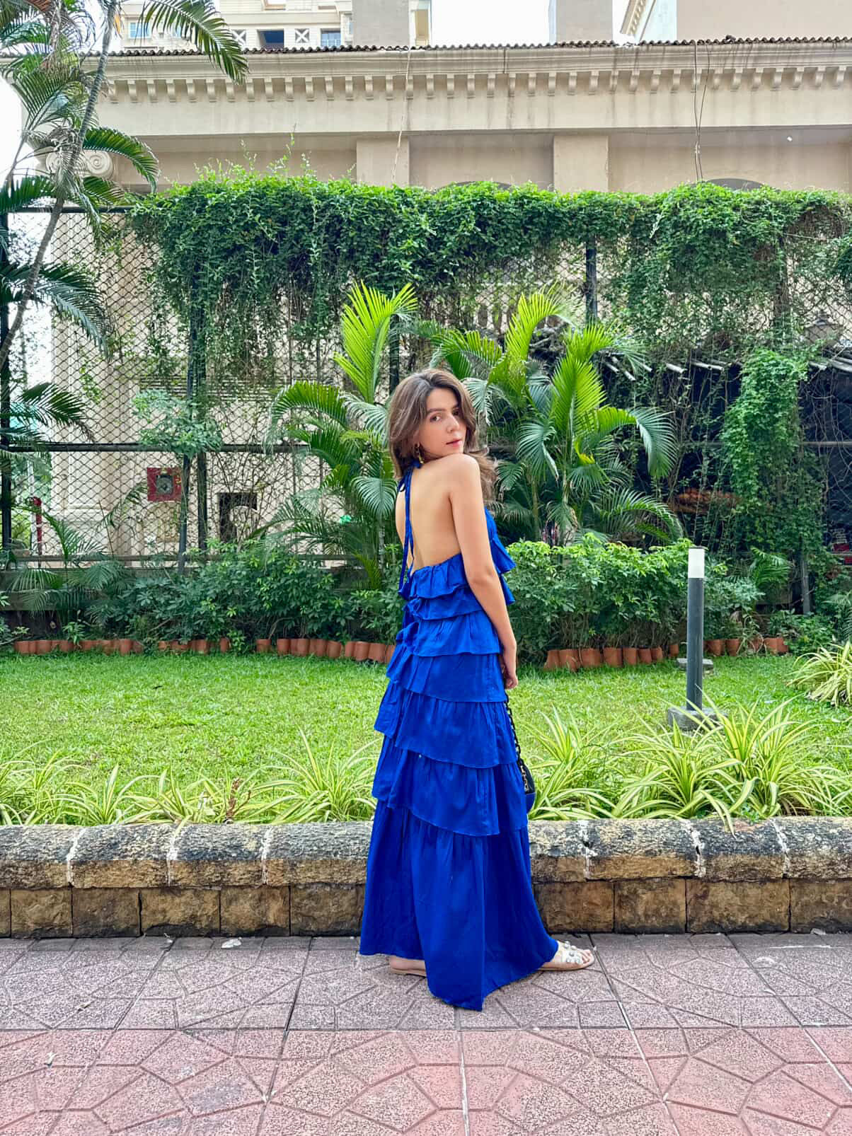 Pankh Luxe Aylie Cotton Bohemian Ruffle Maxi Dress