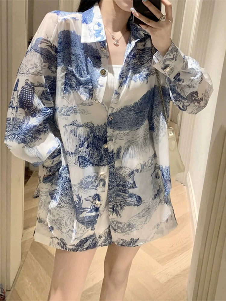 Pankh Faiza Long-Sleeve Shirt and Shorts Co-ord Set