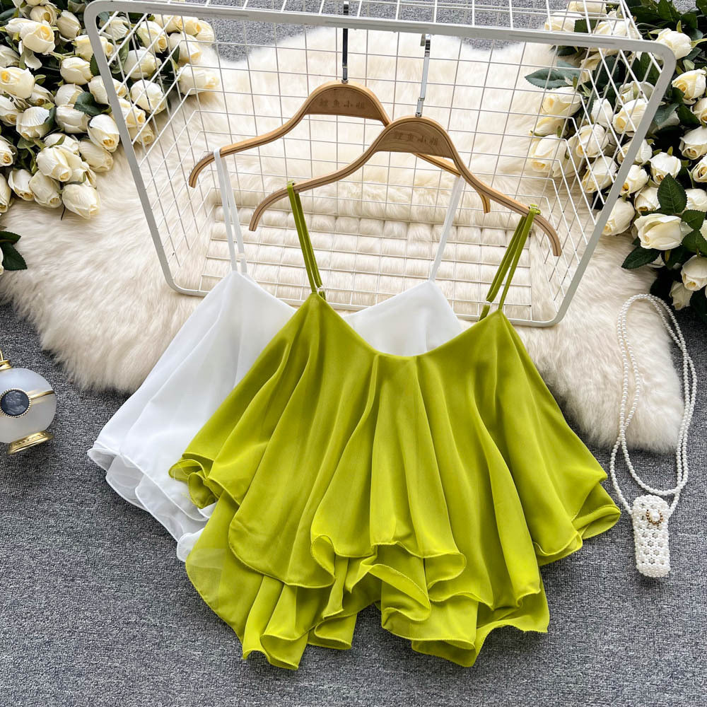 Pankh Innayat Cami Strap Ruffle Blouse