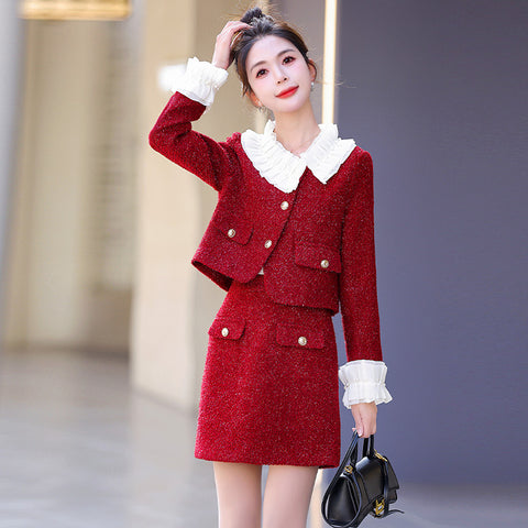 Pankh Sisir Tweed Blazer and Skirt Set