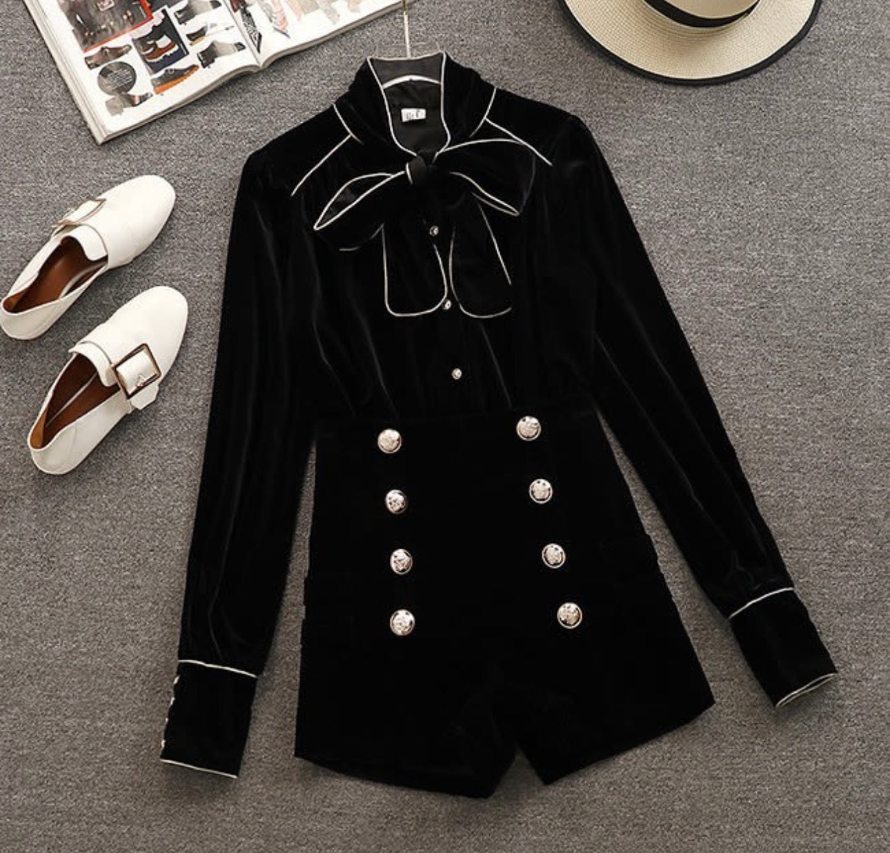 Pankh Laungie Formal Party Wear Velvet Shirt and Short Coord set