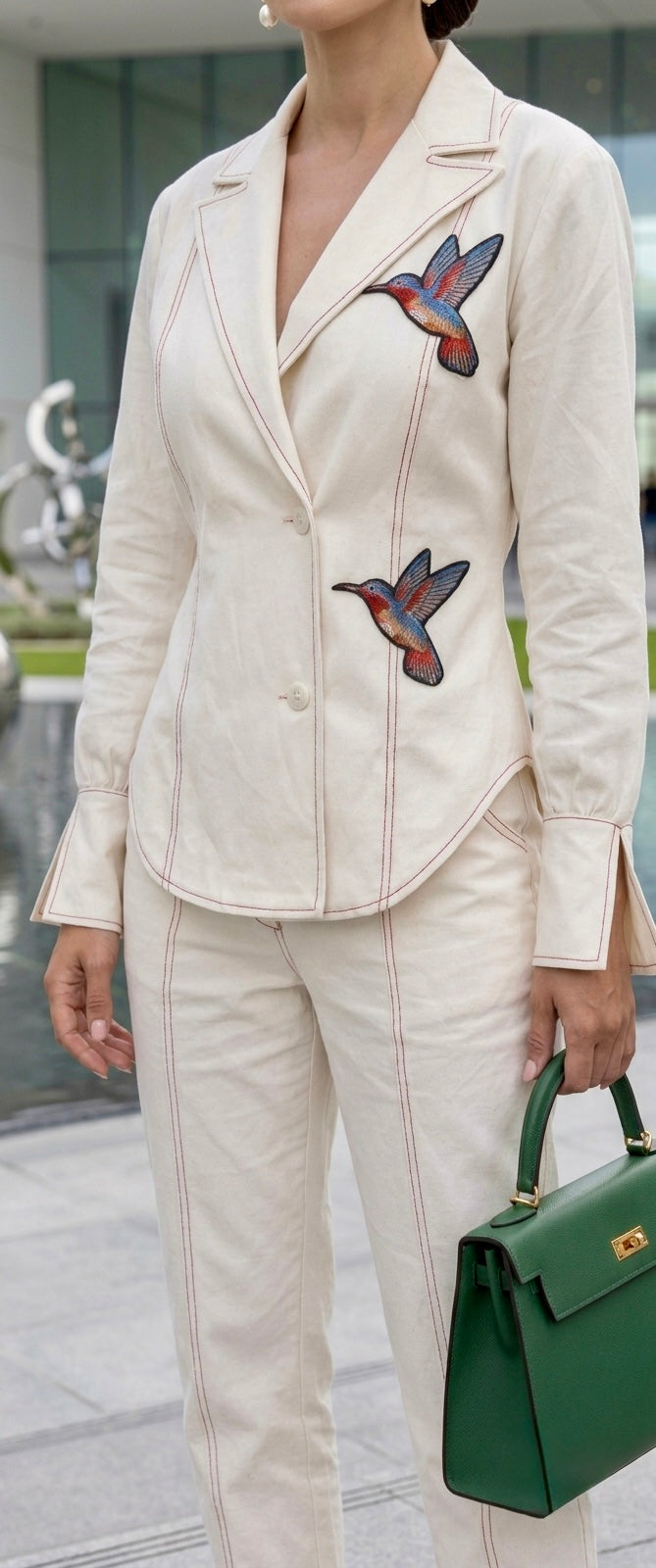 Rediff Rice Stiching Blazer Style Coord Set