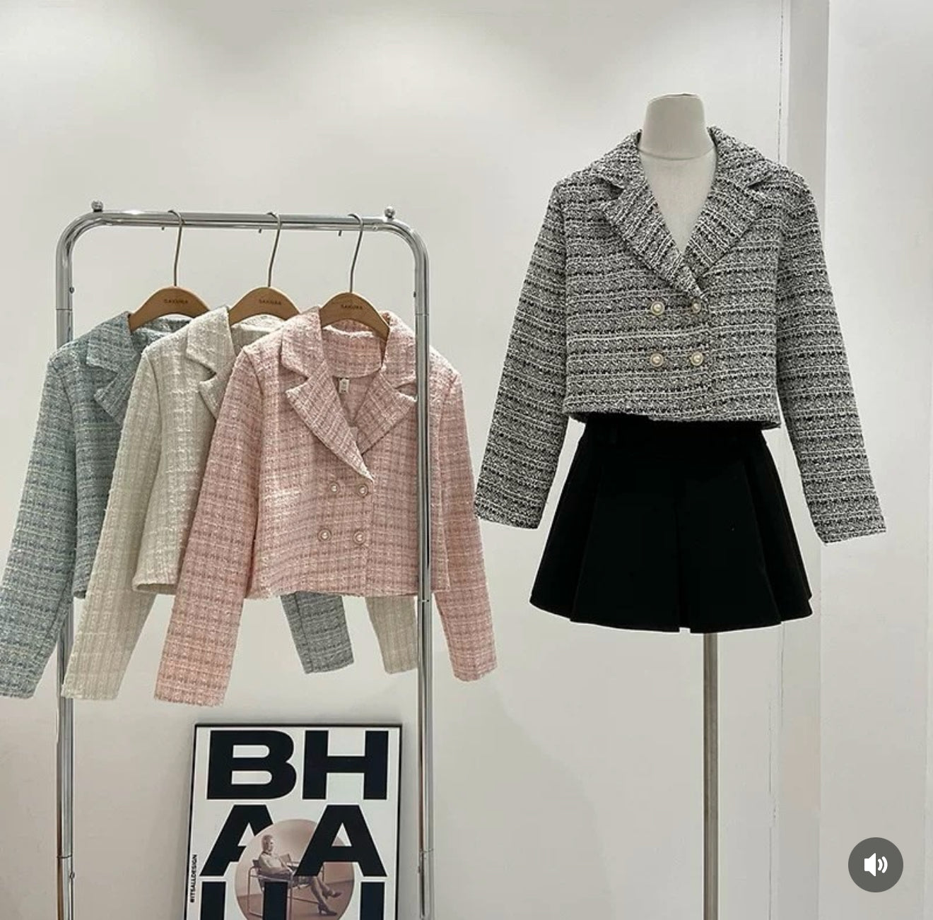 Pankh Tez Tweed Formal Short Blazer Coat