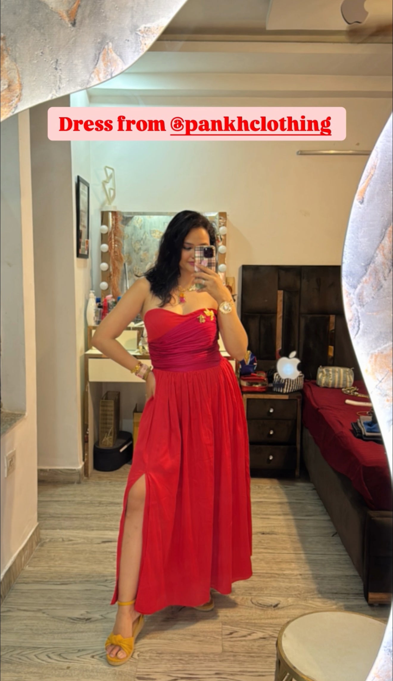 Pankh Siena Off Shoulder Strapless Ruched Midi-Dress