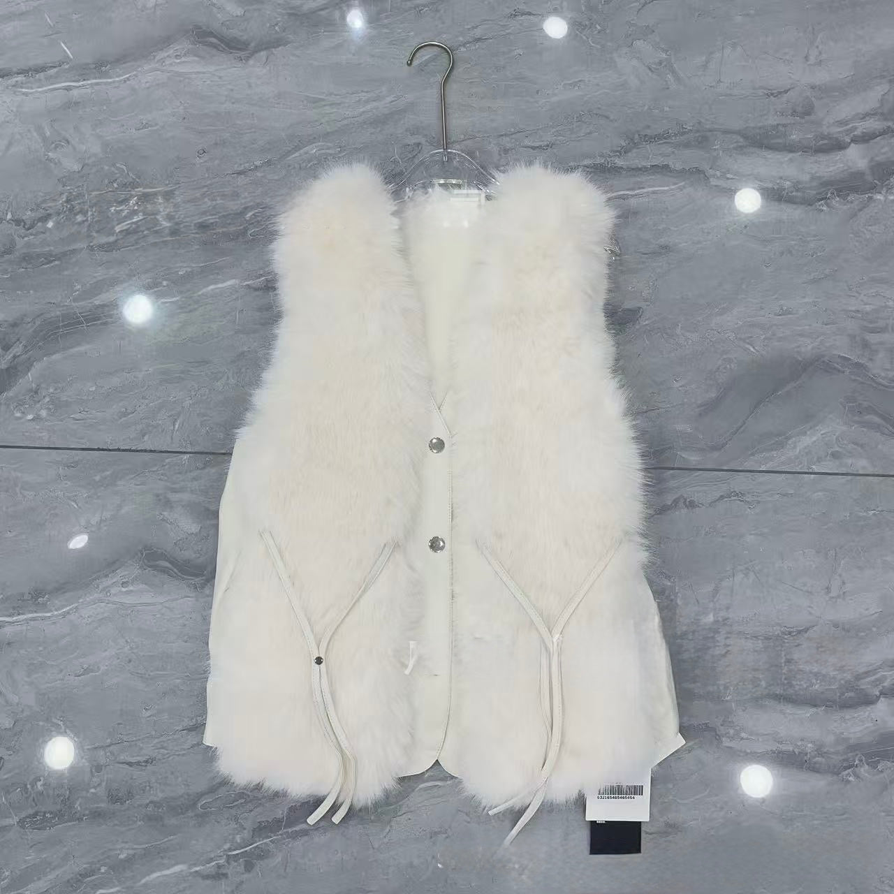 Pankh Rudy Fur and Leather Sleeveless Formal Jacket