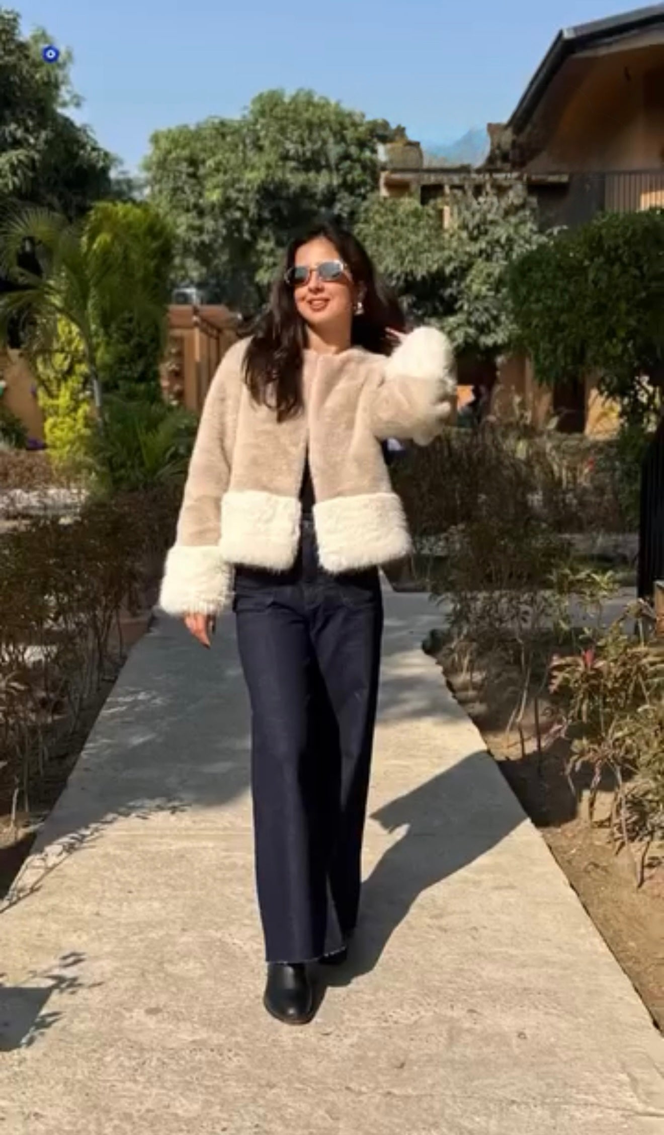 Pankh Zebba Dual Shade Luxury Formal Fur Coat