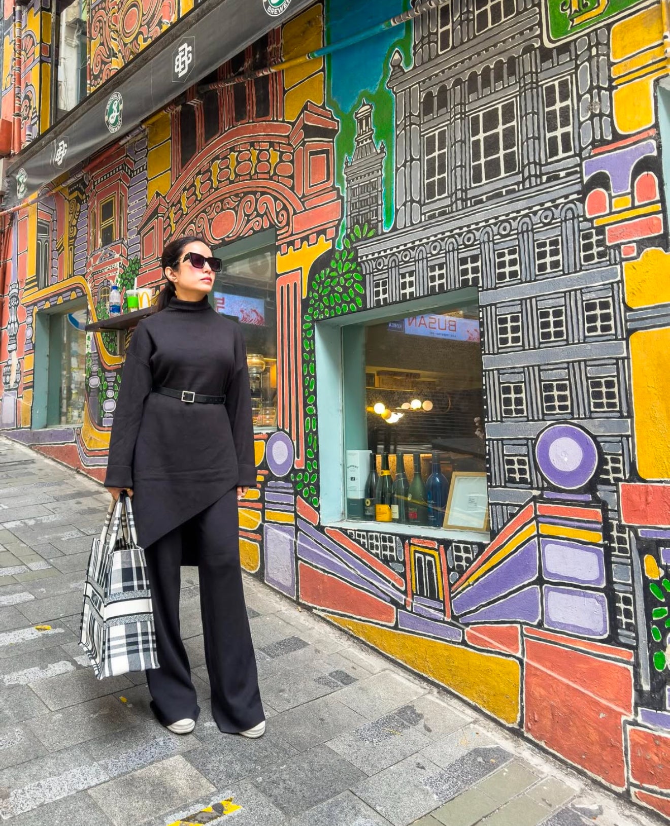 Pankh Ruhet Assymetrical Long Hip Cover Wool Coord Set with Belt