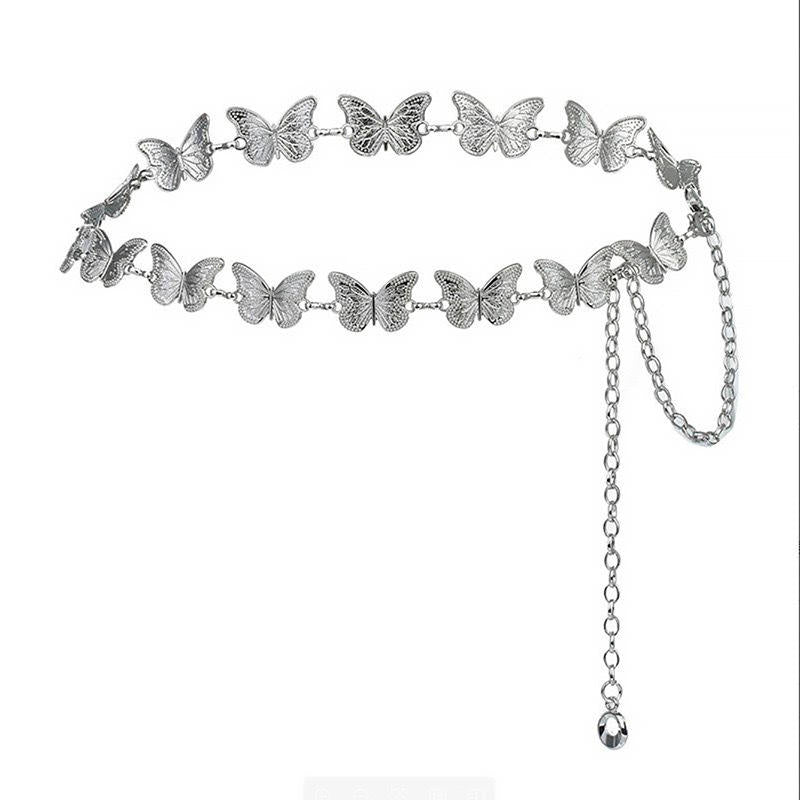 Pankh Elric Trendy Butterfly Metal Waist Chain Belt