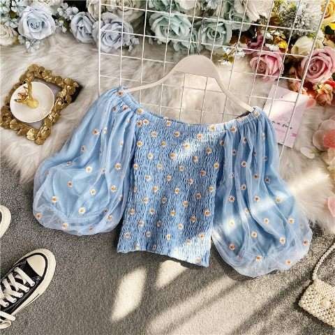 Pankh Kayla Summer Sunflower Embroidered Top Blouse