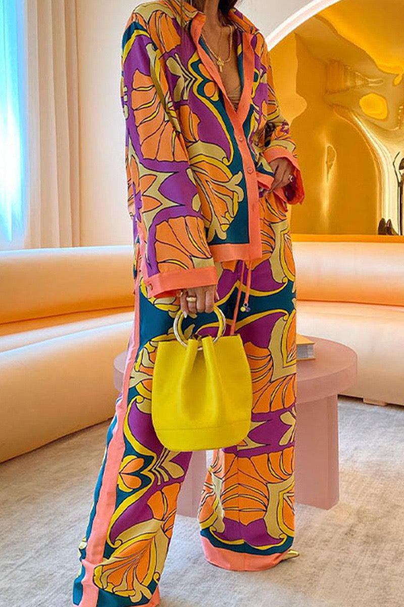 Pankh Ransy Bohemian Printed Satin Silk Coord