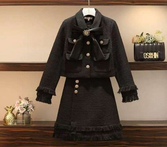 Pankh Roseta tweed formal blazer and skirt coord set